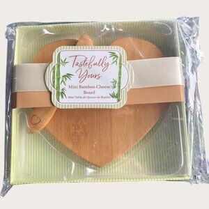 Tastefully Yours New Mini Heart Shaped Bamboo Cheese Board Set Kate Aspen